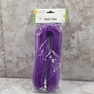Arts Crafts Decorative Floral Garden Mesh Garland Plastic Purple Tubing 36 ft